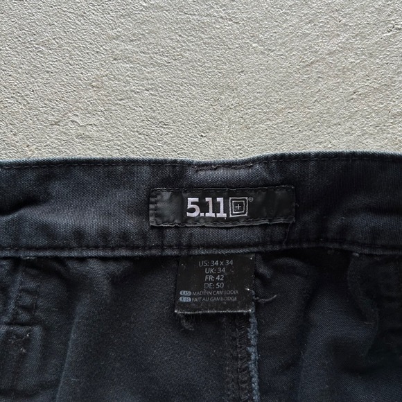 5.11 Tactical Cargo Pants Size 34x34 Black Double Knee Utility Workwear - Picture 2 of 7